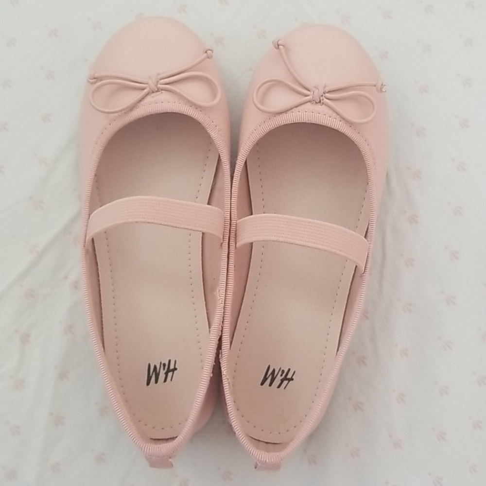 H&M pink nude ballerina ballet flats Size 12 girls
